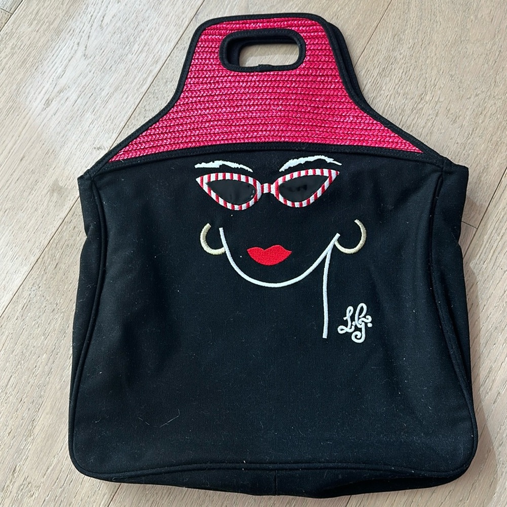 Lulu Guinness Straw Hat with Lady Face bag